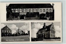 02627 O8601 Gröditz b Bautzen - WK II Gasthaus Richter Adolf Hitler Straße mit Schule u. Kirche Rathaus