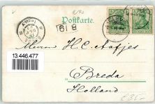 33829 W4807 Cleve 1903 Lithographie Hotel Hof von Holland Amphitheater Schwanenburg