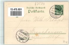 67574 W6522 Osthofen , Rheinhess 1900 Lithographie Turnhalle Kaiser- und Kriegerdenkmal