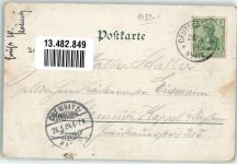 02627 O8601 Jauernick 1904 Gebrauchsspuren Blick v. Kreuzberg Gasthaus Wilhelmshöhe Rehbock Lithographie