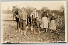 02627 O8601 Purschwitz Privatfoto AK Landwirtschaft Pferdewagen Siches Mann Frau 1919 Ort handschriftlich