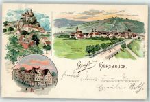 91217 W8562 Hersbruck 1899 Lithographie Hohenstein Michelsberg