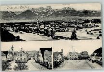 85567 W8018 Grafing b. München 1906 - Marktplatz Alpenkette