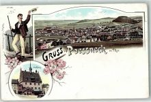 07381 O6840 Pößneck Lithographie Rathaus