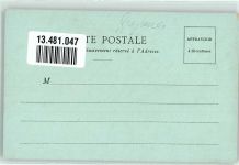Lithographie la Poste a la Guyane Fracaise Tracht Postbote Fahne