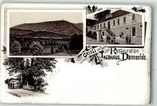 67814 W6765 Dannenfels , Pfalz Gebrauchsspuren Gasthaus Jagdhaus Lithographie