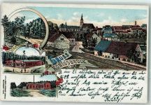 01936 O8293 Königsbrück Lithographie Baracken Bahngleise