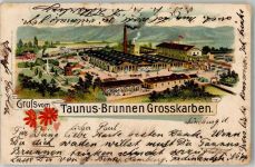 61184 W6367 Groß-Karben 1900 Lithographie Taunus Brunnen-Fabrik