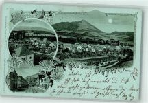 3335 Weyer 1901 Lithographie / Mondschein Marktplatz Schloss
