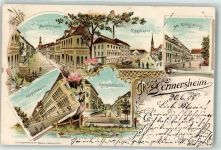 76726 W6728 Germersheim 1898 Lithographie Ringstraße Hauptstraße Am Königsplatz Marktstraße