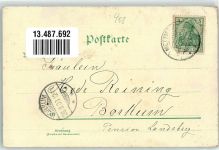 40822 W4020 Mettmann 1903 Lithographie Seminar Bahnhof mit Goldbergerteich