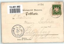 95478 W8584 Kemnath 1898 Lithographie Stadt-Kemnath Stadtwappen Marktplatz Lichtenhof Anzenstein