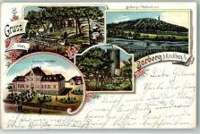 08107 O9512 Kirchberg , Sachs 1903 Lithographie Vorberg Pohlteich Aussichtsturm Heilstätte Kramer Bahnpoststempel