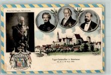87727 W8943 Babenhausen , Schwab 1903 Passepartout Fugger-Centenarfeier 1903 Fuggerportraits Wappen Atelier Eug. Felle Isny Stempel Offiz. Fuggerkarte