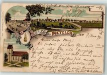 48629 W4439 Metelen 1897 Lithographie Vitsstraße Dorfkirche