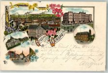 08412 O9620 Werdau , Sachs Lithographie Bürgerschule Schützenhaus Markt Post