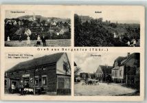 99518 O5321 Bergsulza Foto AK Dorfstraße Schloß Gasthaus zur Erholung