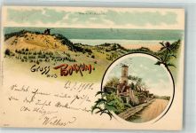 26757 W2972 Borkum 1902 Lithographie Düne Ottmar Zieher