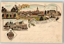 04651 O7232 Bad Lausigk 1896 Lithographie Chamouni Tal Badehaus Kurhaus Hermannsbad Albert Quelle Bahnpost Leipzig - Geithain Zug 775