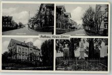 02763 O8801 Pethau Foto AK Hauptstraße Schule Ehrenmal