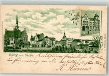 14641 O1550 Nauen , Havelland Lithographie Königsplatz Kaiserl. Postamt