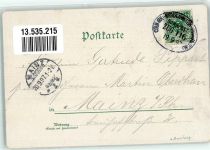 65391 W6223 Lorch , Rheingau 1897 Lithographie Hilgenhaus Rhein Weintrauben Bahnpost Köln-Niederlahnstein Zg. 116 Stauchung
