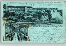 45525 W4320 Hattingen , Ruhr 1907 Lithographie Gasthaus Königstein Festsaal Ruhr