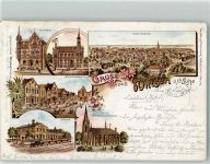 21423 W2090 Winsen Luhe 1898 Lithographie Apotheke Marktstraße Bahnhof