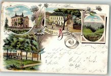 07973 O6601 Greiz-Kurtschau 1902 Gebrauchsspuren Lithographie Schule Gasthaus Kurtschau Gartenwirtschaft Heinrichsgrund