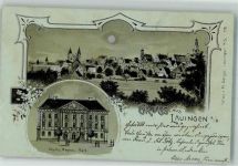 89415 W8882 Lauingen Donau 1898 Lithographie / Mondschein Alberts Magnus-Platz