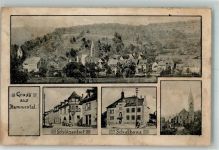 69245 W6919 Bammental 1912 Gebrauchsspuren Schützenhof Schulhaus Kirche