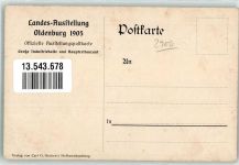 26121 W2900 Oldenburg 1905 Künstlerkarte sign. Siehl J.G.Landes Ausstellung Gr. Industriehalle u. Hauptgasthaus
