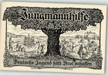 Jungmannhilfe Deutsche Jungend hilft Brot schaffen, Landwirtschaft sign. Adolf Keil Kriegsnot