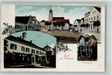 93491 W8491 Stamsried - Frauensäule Schloß Marktplatz Kirche St. Johannes der Täufer Eugen Felle-Isny