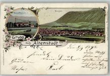 73312 W7340 Geislingen an der Steige 1898 Gebrauchsspuren Lithographie Altenstadt Baumwollspinnerei beschnitten