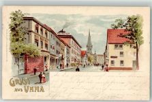 59423 W4750 Unna 1900 Lithographie Hotel Niemeyer