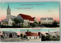 09337 O9271 Callenberg b Hohenstein-Ernstthal - Gasthaus Plauenscher Hof Schule Turnhalle Hist. Scheune