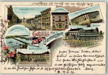 76726 W6728 Germersheim 1899 Lithographie Kaserne Zoller Ludwigstraße Kaserne Theobald Bahnhof Ludwigstor