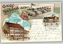 07580 O6516 Ronneburg , Thür 1906 BOAKC Lithographie Friedrichshaide Neubau Gasthaus Hedrich Holzschuh-Fabrik Bahnpost -Gera
