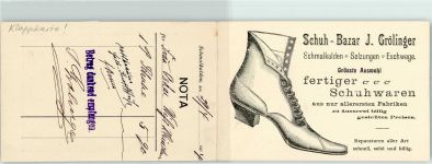98574 O6080 Schmalkalden Nota Schuh-Bazar Klapp Karte