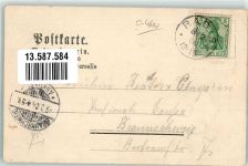 06886 O4600 Lutherstadt Wittenberg 1904 Lithographie Trompeter Pferd Elbe Elbbrücke