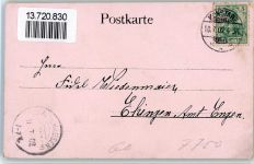 W7750 Konstanz IV Verbandstag Badischer Lokomotiv-Beamten Lithographie Wappen Gewerkschaft 1902 BOAKC