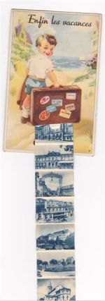 19100 Brive-la-Gaillarde AK mit Leporello ausziehbarer Papierstreifen Junge Koffer