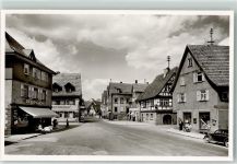 75217 W7534 Birkenfeld , Württ - Ortsstraße Lebensmittelhdl. Pfannkuch Gasthaus Oelschläger Fachwerkhaus Eis-Wagen