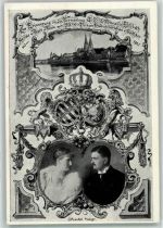 Vermählung Prinz Friedr. Christian v. Sachsen , Wappen - Kunstverlag Heinrich Schiele Regensburg Fotograf Jakob Fränkel Nr. 2146 AK Adel Sachsen 1923 Fotomontage AK
