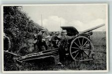 Geschütze in vor der Waldstellung klar zum Schuß Reichswehr Artillerie WK II