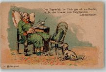 Hund kranker Mann Nr.III-48 Vorläufer Lithographie