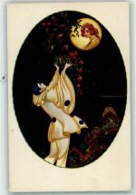 Degami Serie 668 Pierrot Laute Frau in der Seifenblase AK Corbella, T.