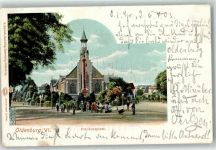 26121 W2900 Oldenburg 1903 Lithographie Friedensplatz Friedenskirche Friedenssäule