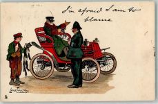 sign.Thackeray Lance Tucks and Sons Serie 641 Auto Humor Lithographie / Künstlerkarte